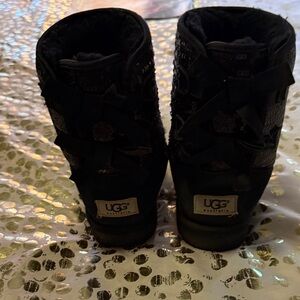 UGG Glittery Black Boots Kids Size 3